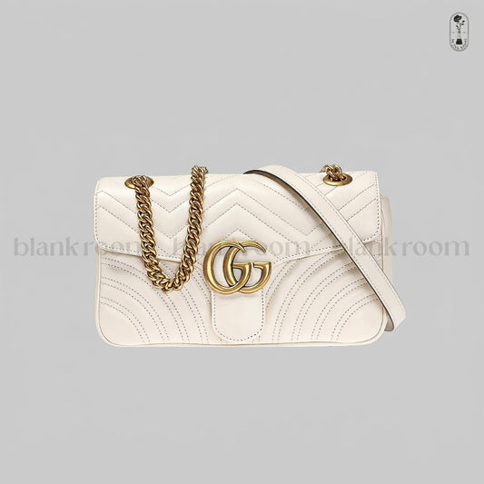 Gucci GG Marmont Medium Shoulder Bag White 443497 dtdit 9022