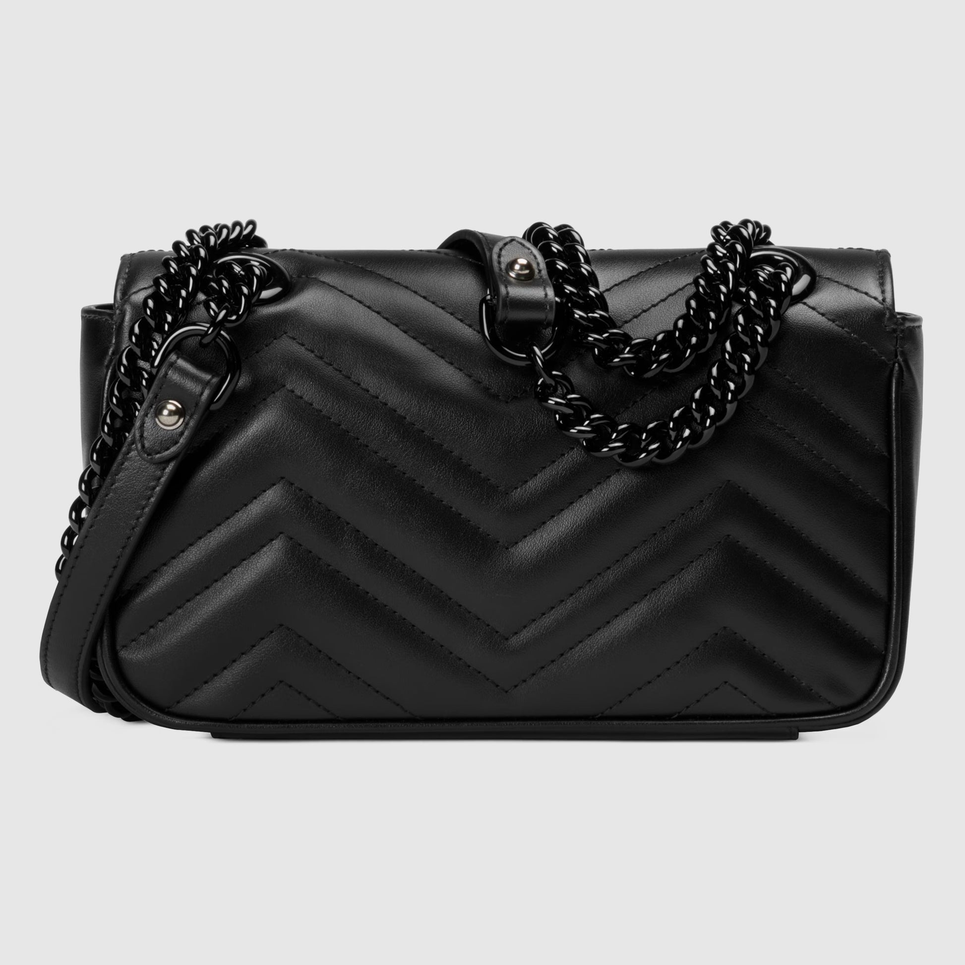 mặt sau túi GUCCI GG MARMONT MINI SHOULDER BAG BLACK CERAMIC 446744 DTDFV 1000