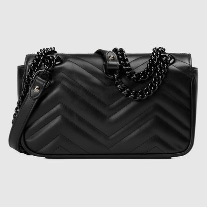 mặt sau túi GUCCI GG MARMONT MINI SHOULDER BAG BLACK CERAMIC 446744 DTDFV 1000