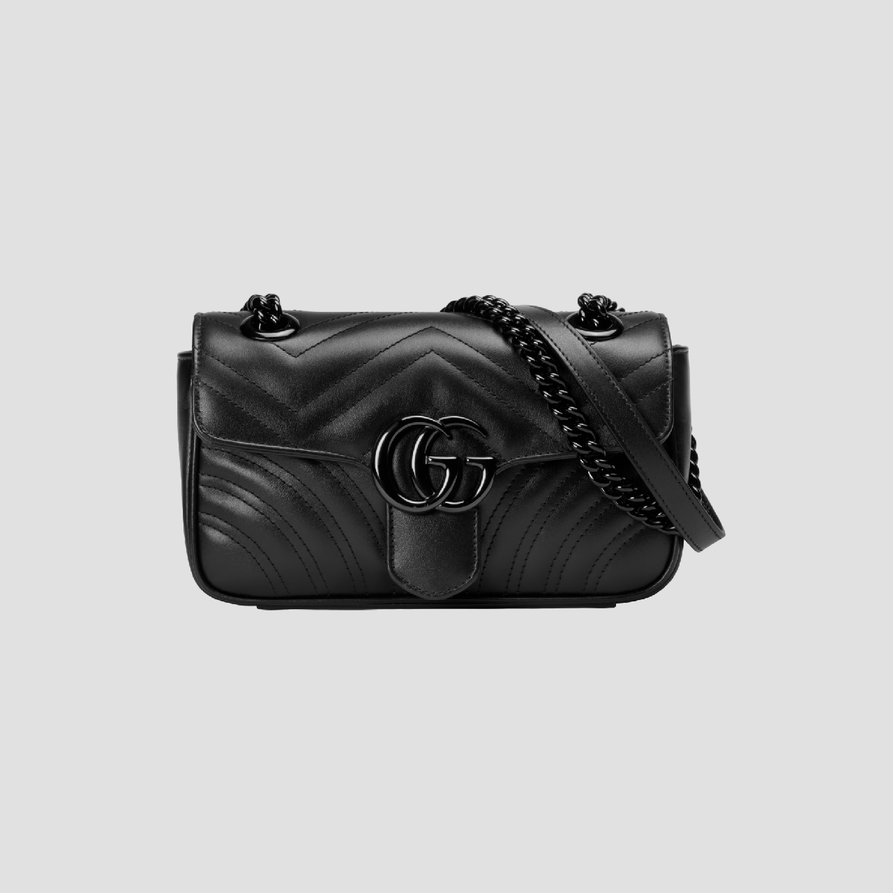 GUCCI GG MARMONT MINI SHOULDER BAG BLACK CERAMIC 446744 DTDFV 1000