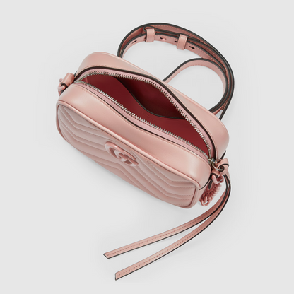 bên trong túi GUCCI GG MARMONT MINI SHOULDER BAG LIGHT PINK LEATHER 634936 DAAAH 5909