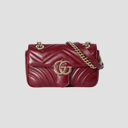 GUCCI GG MARMONT MINI SHOULDER BAG ROSSO ANCORA 446744 AADPJ 6207