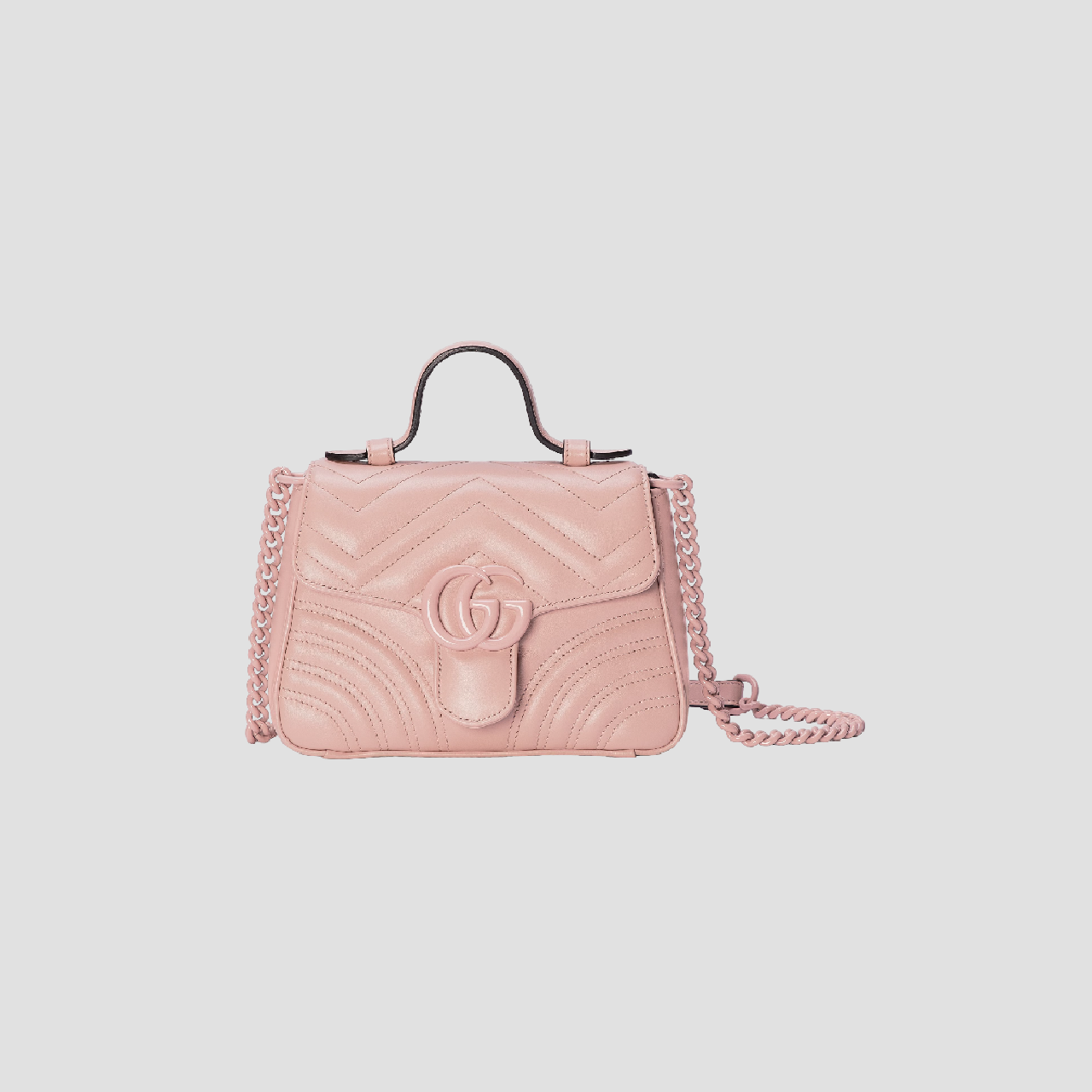 GUCCI GG MARMONT MINI TOP HANDLE BAG LIGHT PINK 702563 DAAAH 5909