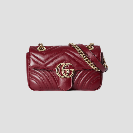 GUCCI GG MARMONT SMALL SHOULDER BAG ROSSO ANCORA 446744 AADPJ 6207