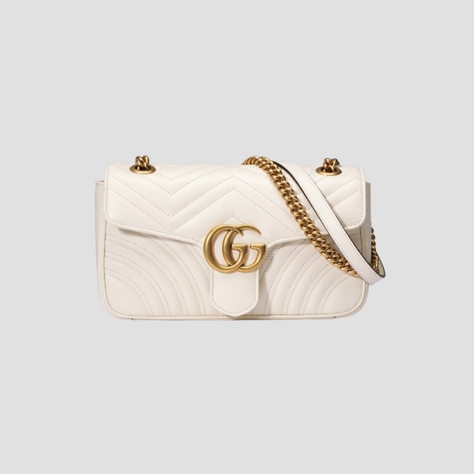 GUCCI GG MARMONT SMALL SHOULDER BAG WHITE 443497 DTDIT 9022