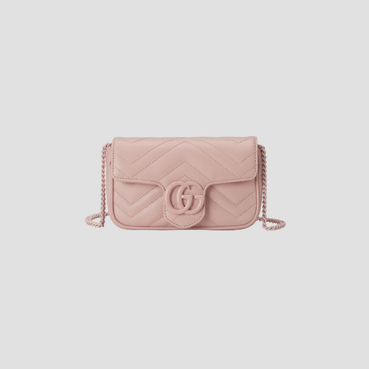 GUCCI GG MARMONT SUPER MINI BAG IN LIGHT PINK LEATHER 476433 AACX4 5909