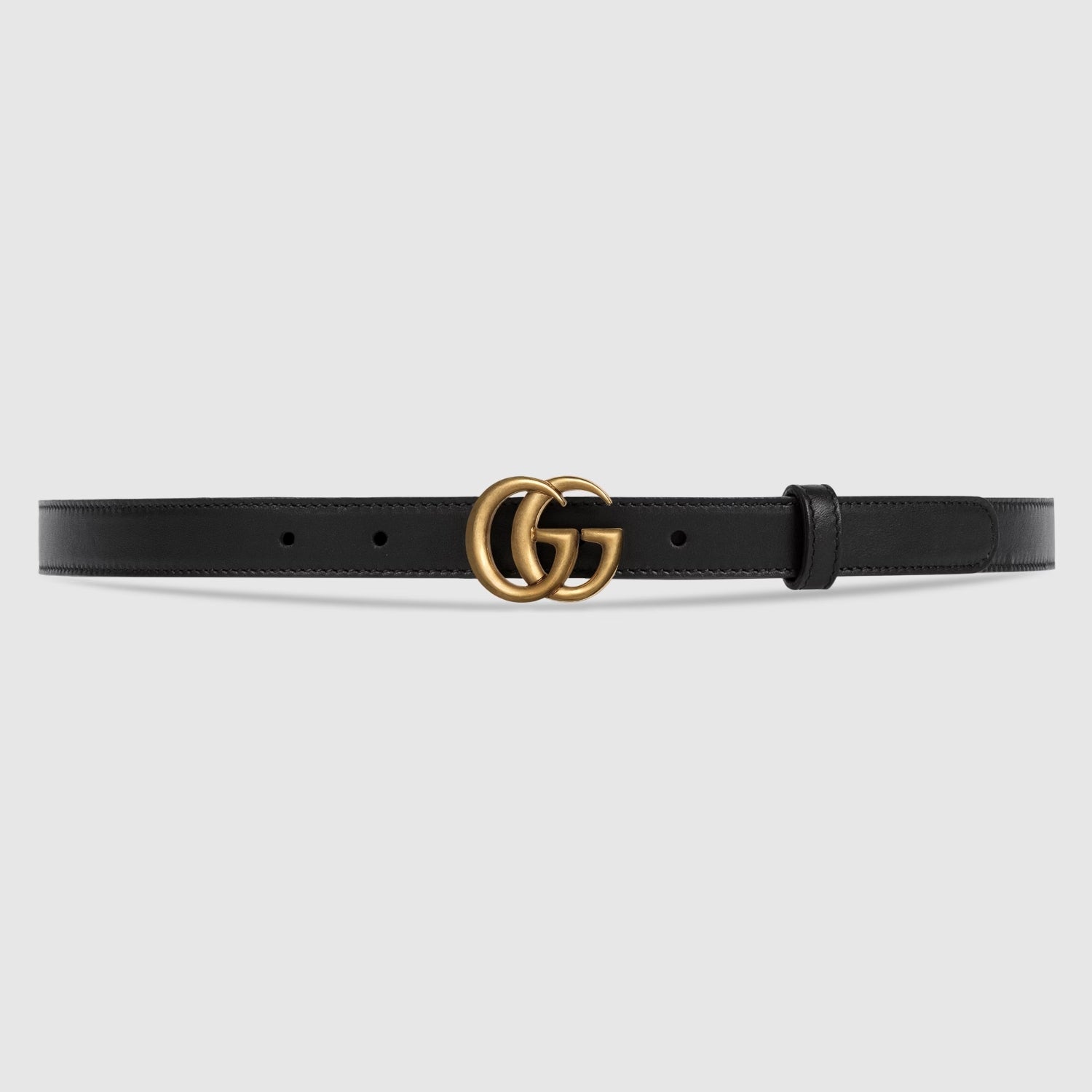 GUCCI GG MARMONT THIN BELT 2CM IN BLACK LEATHER 409417 AP00T 1000