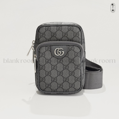 Gucci GG Ophidia Mini Crossbody Bag Grey 752565 UULHK 8576 with logo on a white background