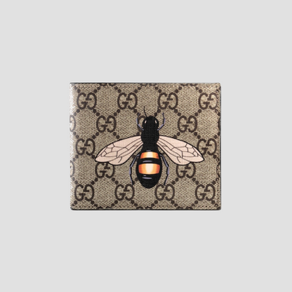 GUCCI GG SUPREME BEE WALLET BEIGE 451268 K5V1N 8666