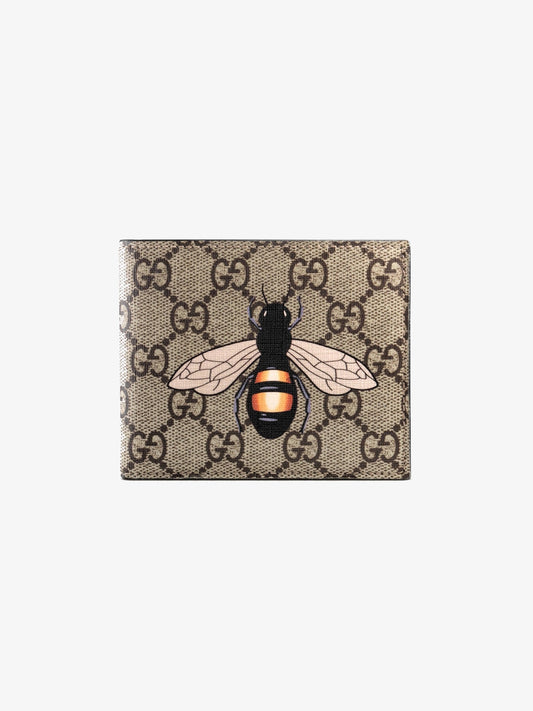 GUCCI GG SUPREME BEE WALLET BEIGE 451268 K5V1N 8666