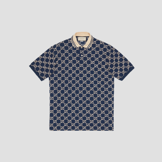 GUCCI GG SUPREME MONOGRAM DARK BLUE POLO 598956 XJB0U 4115