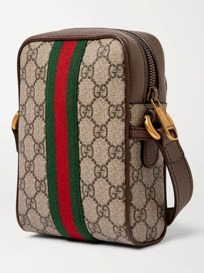 Gucci GG Supreme Ophidia Shoulder Bag 598127 96IWT 8745 with pattern and color accents on a light gray background