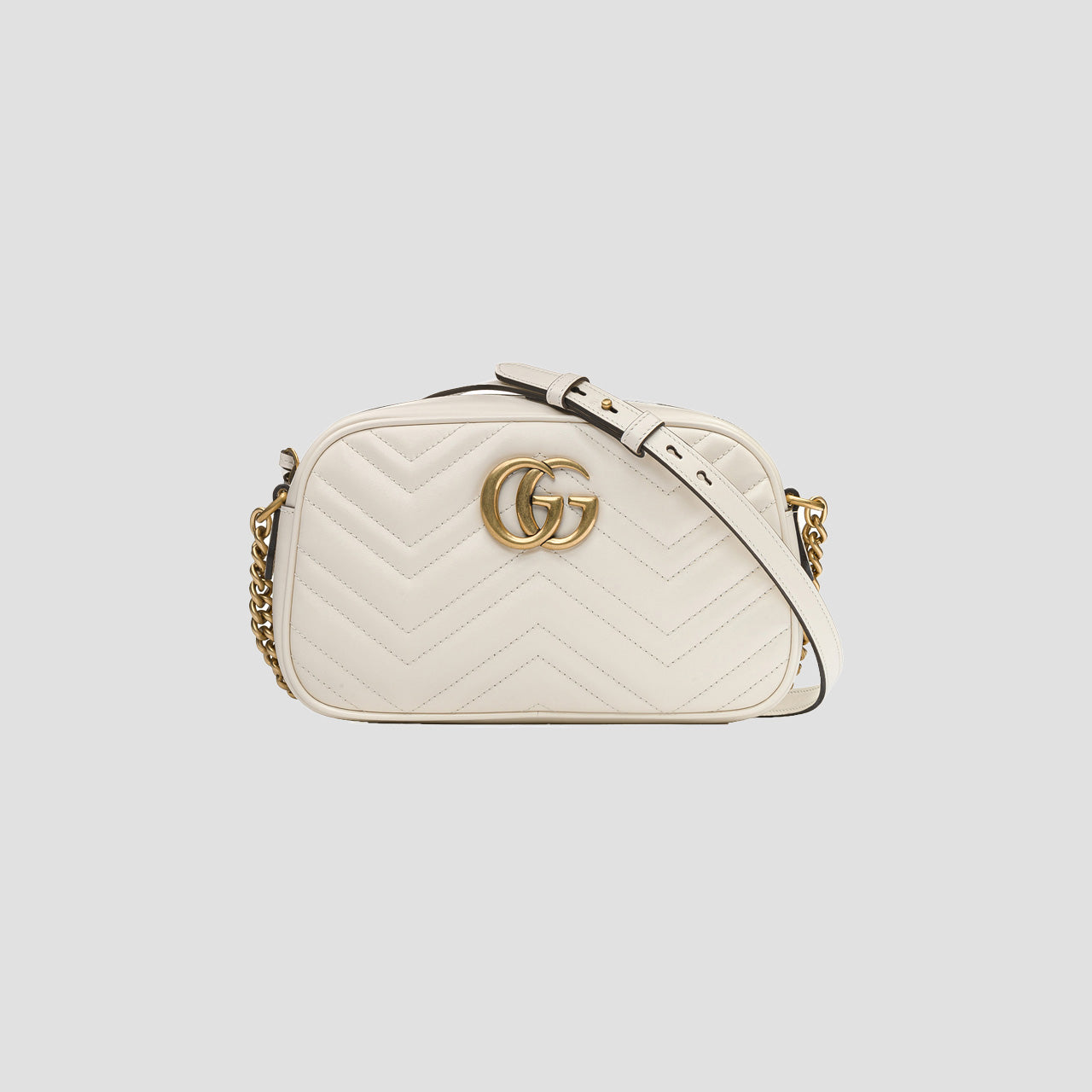 Gucci GG White Marmont Small Crossbody Bag 447632 DTD1T 9022