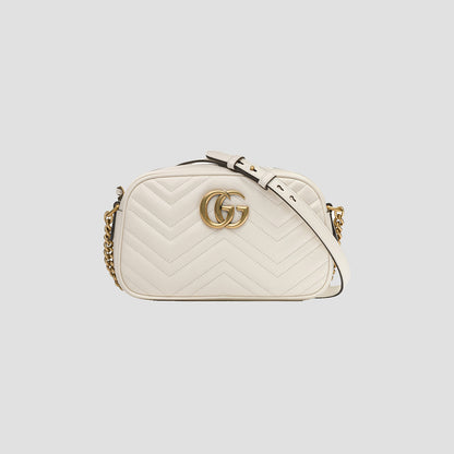 Gucci GG White Marmont Small Crossbody Bag 447632 DTD1T 9022