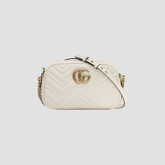 Gucci GG White Marmont Small Crossbody Bag 447632 DTD1T 9022