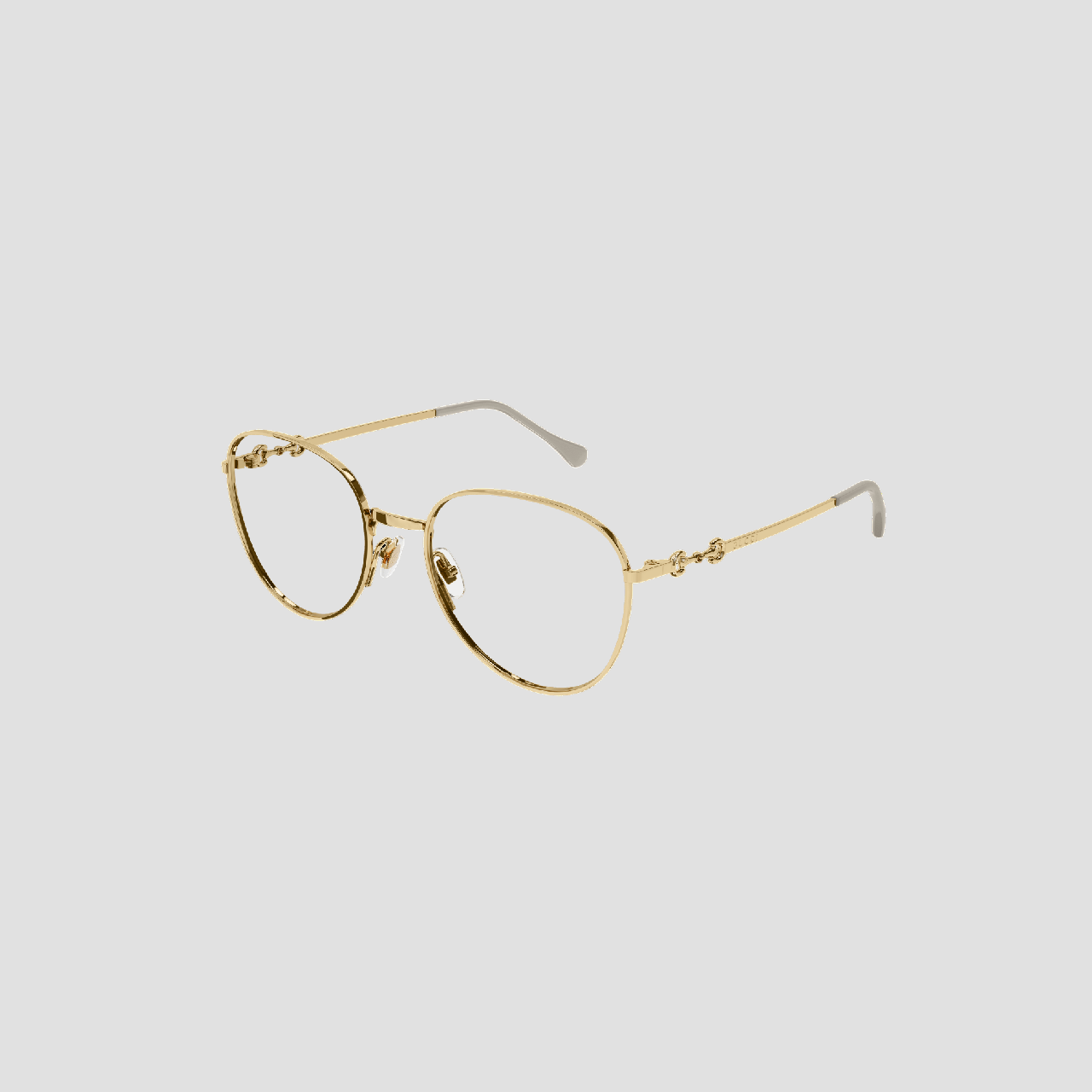 GUCCI GG0880O 001 GOLD EYEGLASSES WITH HORSEBIT