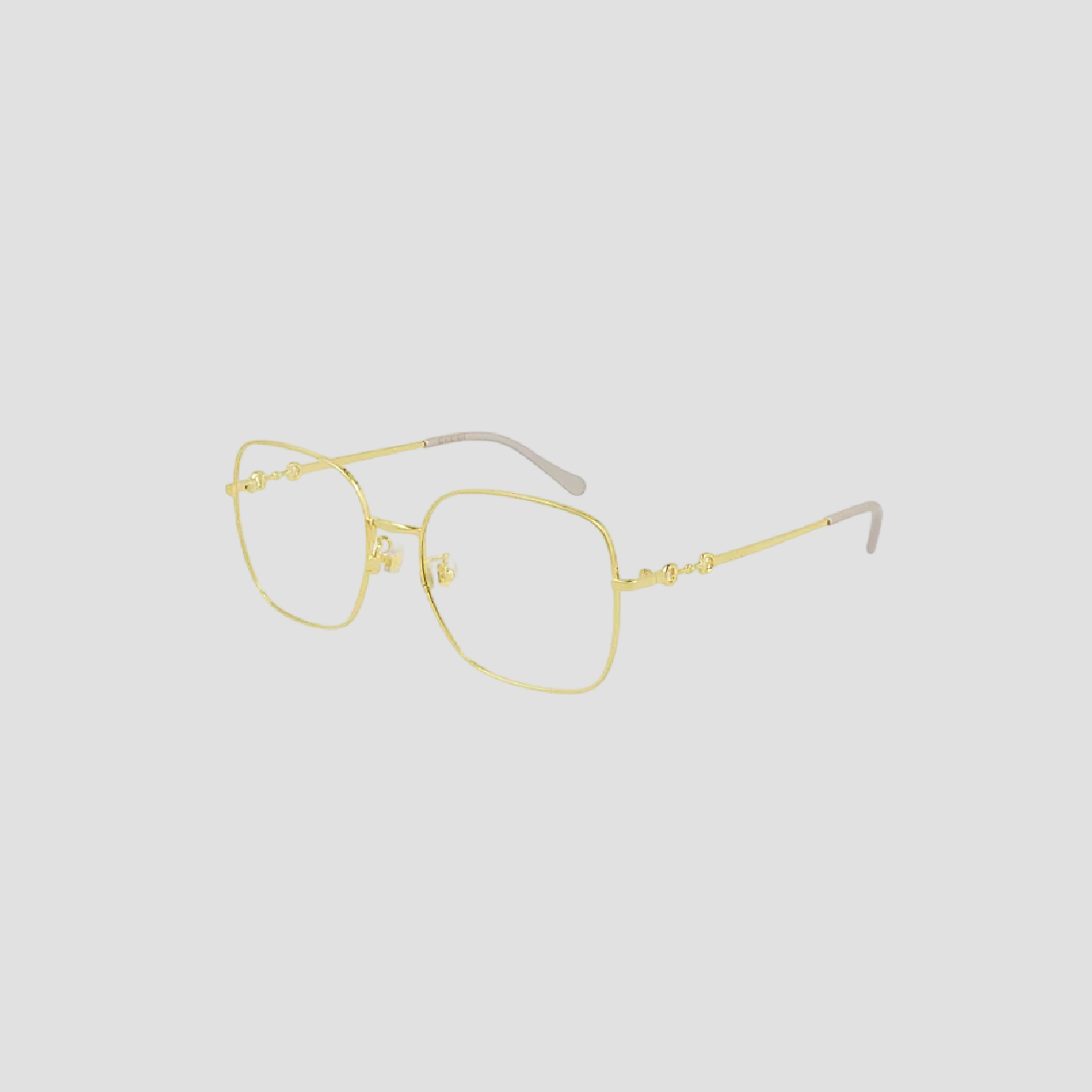 GUCCI GG0883OA 001 SHINY GOLD EYEGLASSES WITH HORSBIT