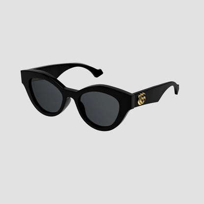 Gucci GG0957S 002 Black Butterfly Rounded Sunglasses