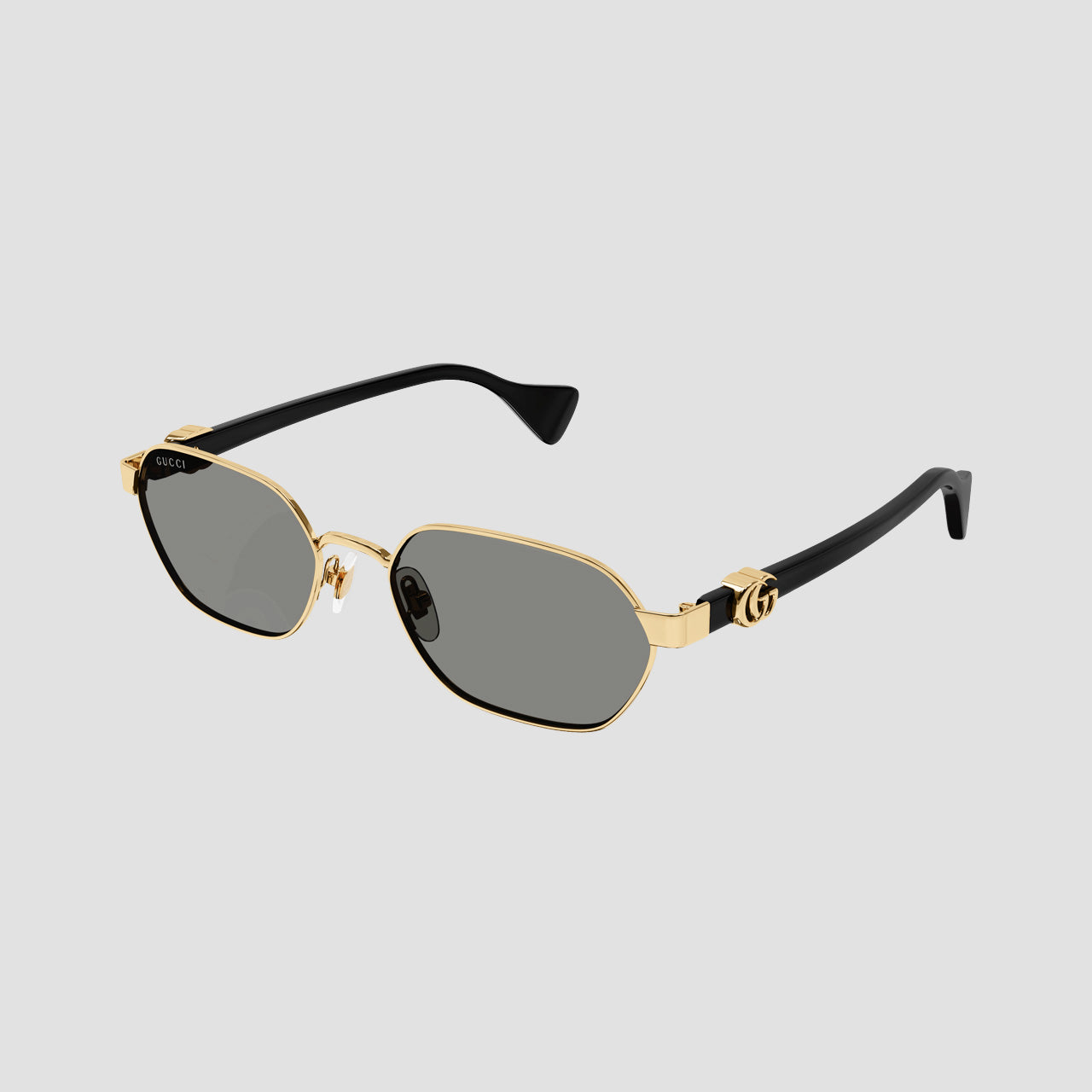 Gucci GG1593S 001 Gold Black Square Aviator Sunglasses