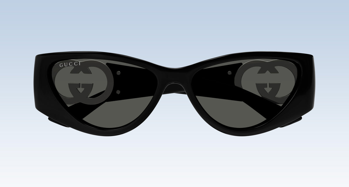 Front Gucci GG1824S 001 Black Cat-Eye Sunglasses