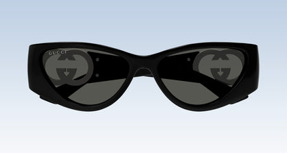 Front Gucci GG1824S 001 Black Cat-Eye Sunglasses