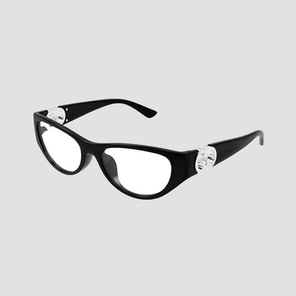 Gucci GG1825O 001 Black Rounded Rectangular Eyeglasses