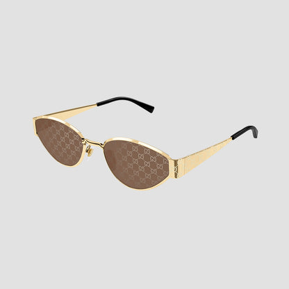 Gucci GG1853S 003 Gold Butterfly Sunglasses — Brown GG Lens