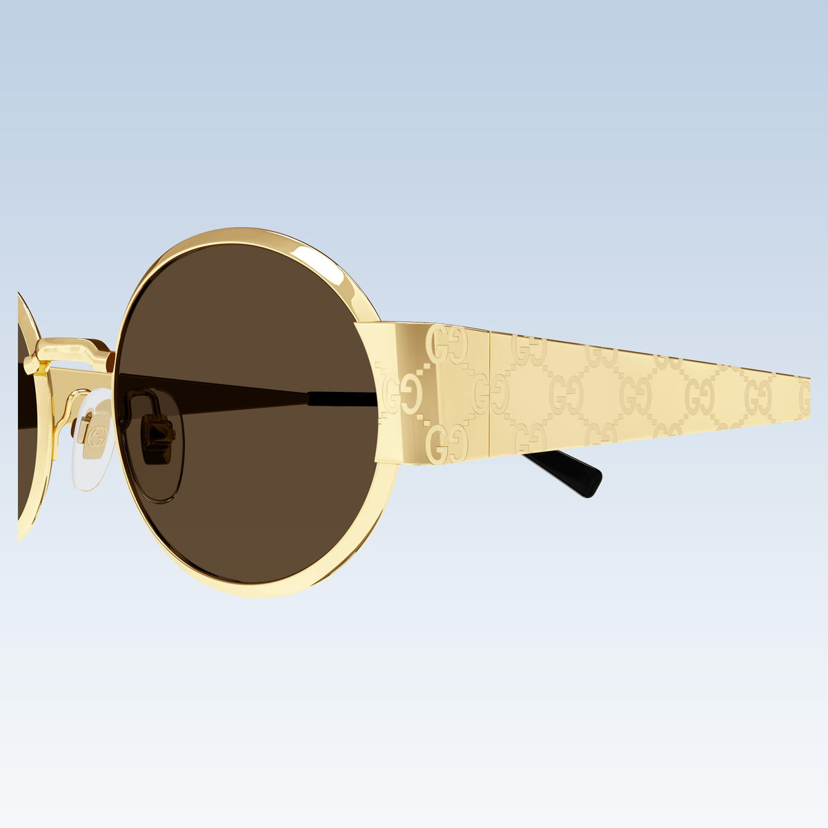 Close-up Gucci GG1854S 005 Gold Round Sunglasses