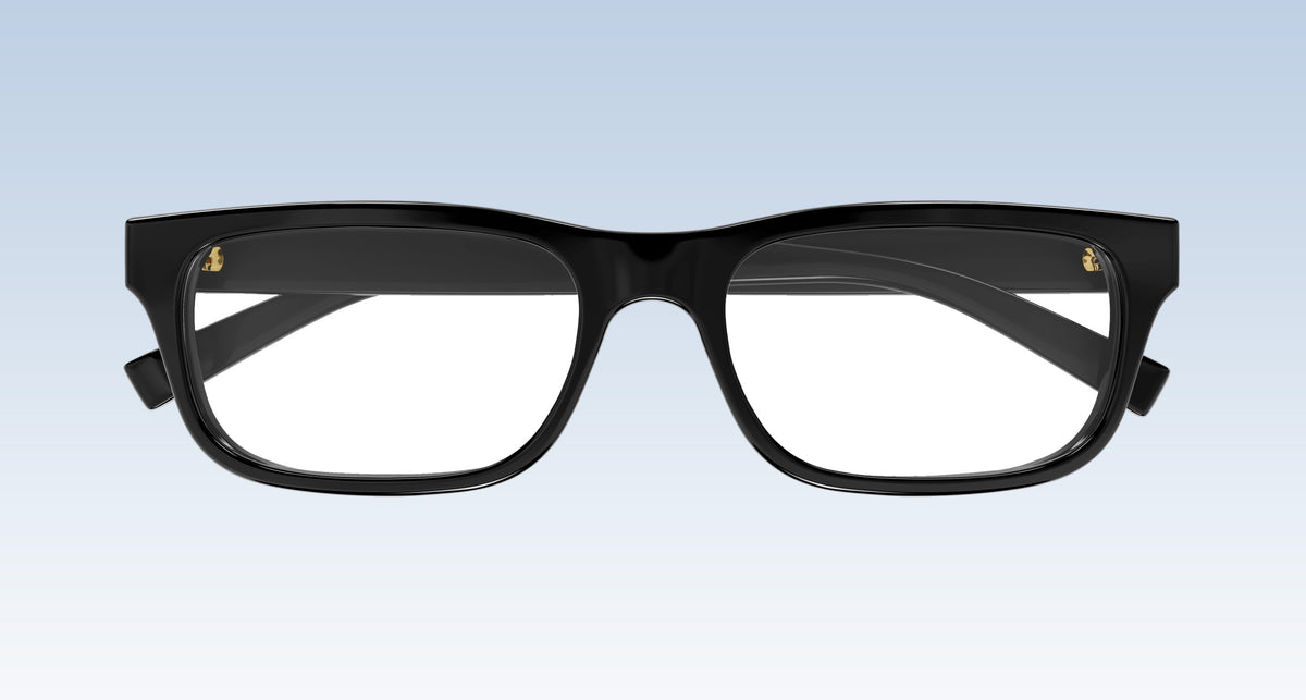 Gucci GG1858O Black Rectangular Eyeglasses on a white background
