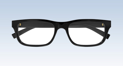 Gucci GG1858O Black Rectangular Eyeglasses on a white background