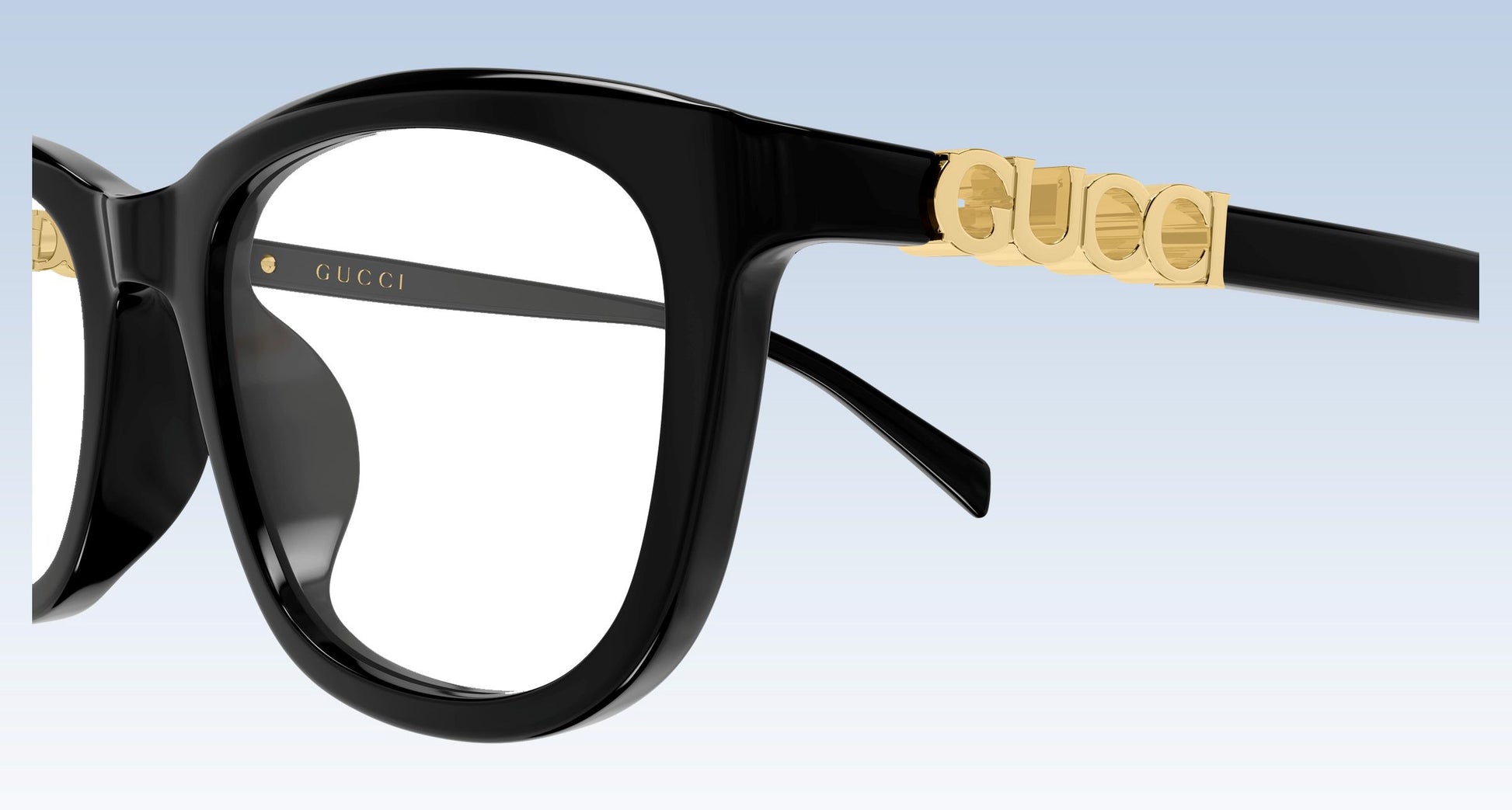 close-up Gucci GG2035OA 001 Black Square Eyeglasses