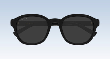 front Gucci GG2109SK 001 Black Round Square Sunglasses