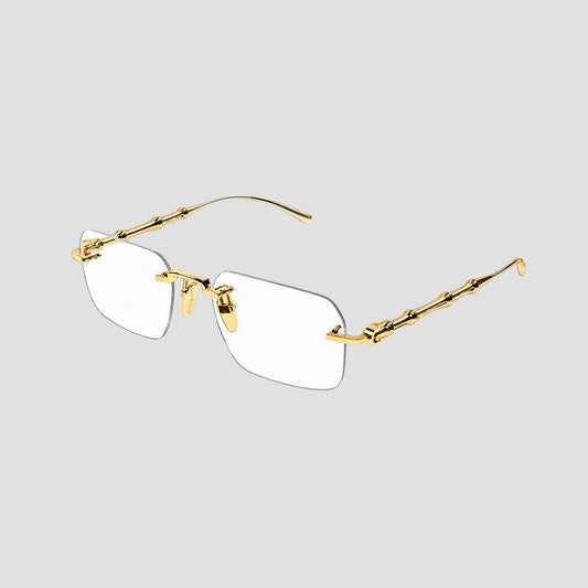 Gucci GG2154O 002 Gold Rimless Square Eyeglasses