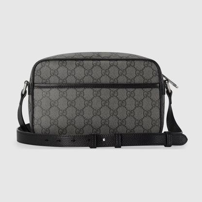 mặt sau túi GUCCI GREY AND BLACK GG SUPREME CANVAS MINI SHOULDER BAG 768391 FACQF 1247