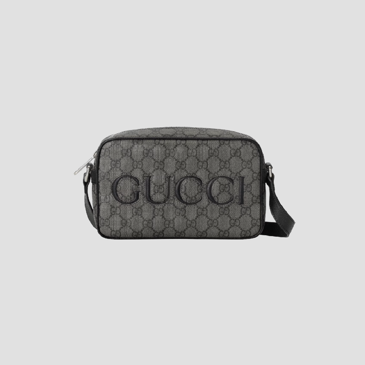 GUCCI GREY AND BLACK GG SUPREME CANVAS MINI SHOULDER BAG 768391 FACQF 1247