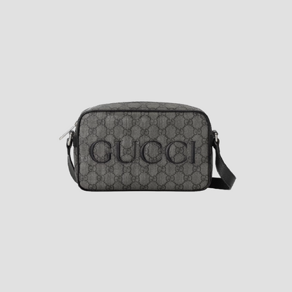 GUCCI GREY AND BLACK GG SUPREME CANVAS MINI SHOULDER BAG 768391 FACQF 1247