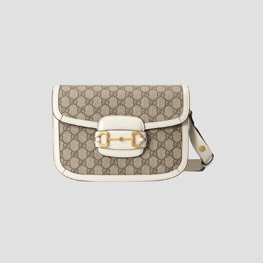 Gucci Horsebit 1955 Medium Shoulder Bag Beige White 602204 92TCG 9761