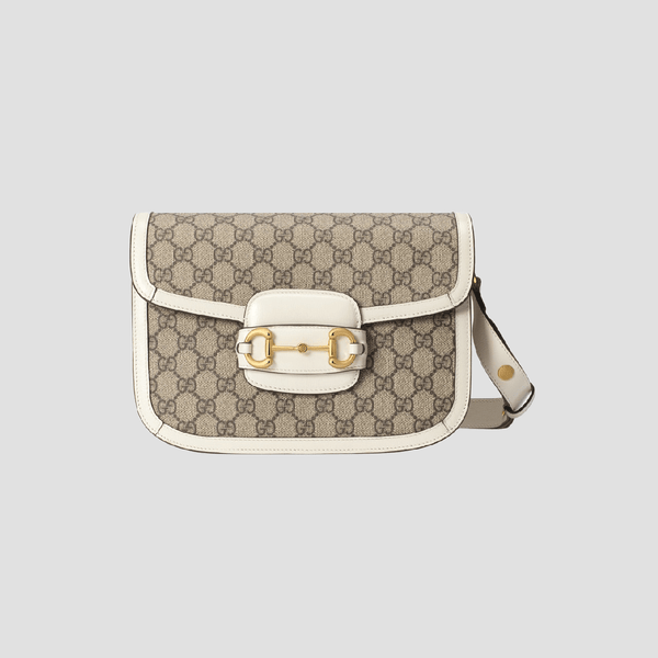 Gucci Horsebit 1955 Medium Shoulder Bag Beige White 602204 92TCG 9761