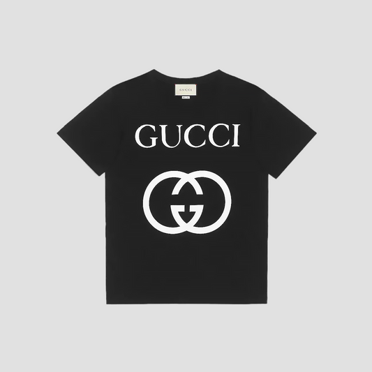 GUCCI INTERLOCKING PRINTED T-SHIRT BLACK 493117 X3Q35 1289