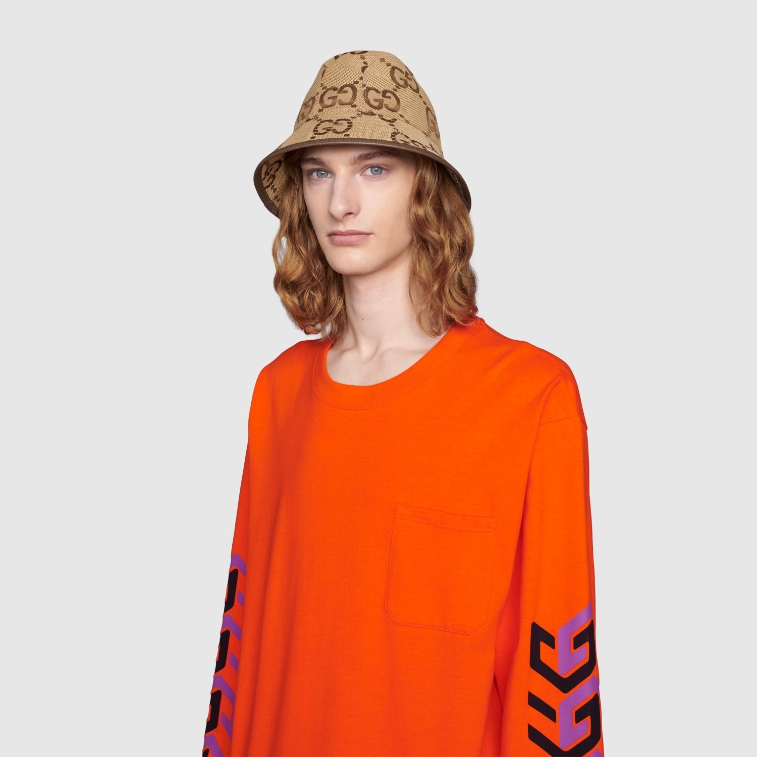 nón GUCCI JUMBO GG CANVAS BUCKET HAT IN CAMEL 681256 3HAGJ 2564 blankroom hà nội, việt nam