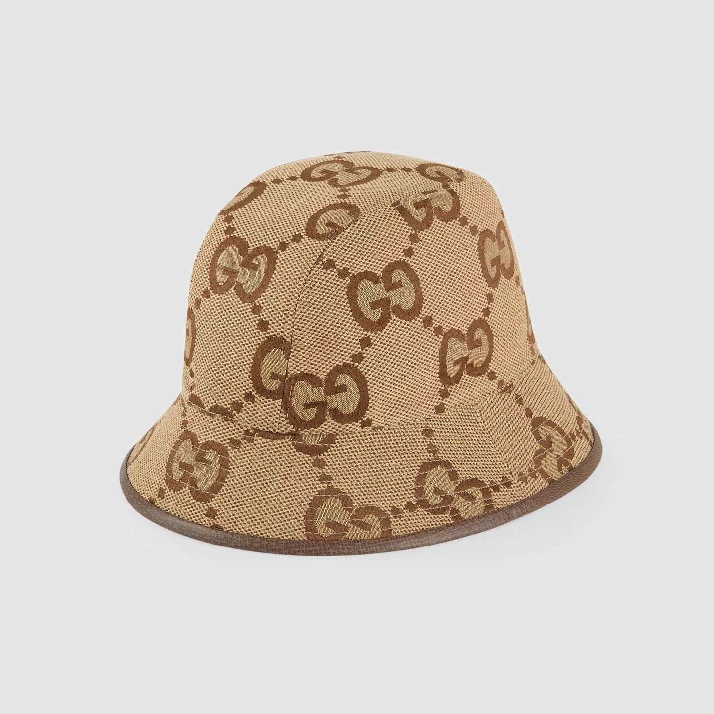 GUCCI JUMBO GG CANVAS BUCKET HAT IN CAMEL 681256 3HAGJ 2564