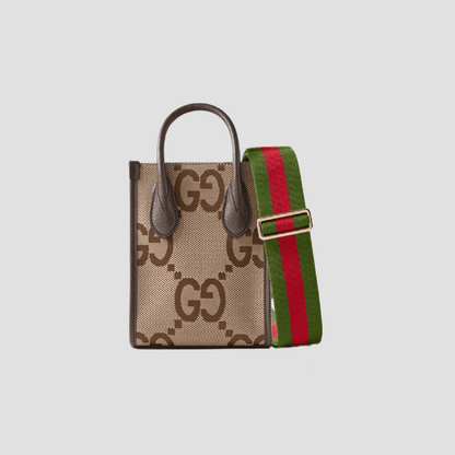 Gucci Jumbo GG Mini Tote Bag Camel Ebony 699406 UKMDG 2570