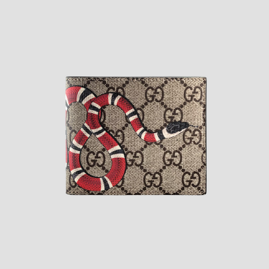 GUCCI KINGSNAKE PRINT GG SUPREME WALLET BEIGE 451268 K551N 8666