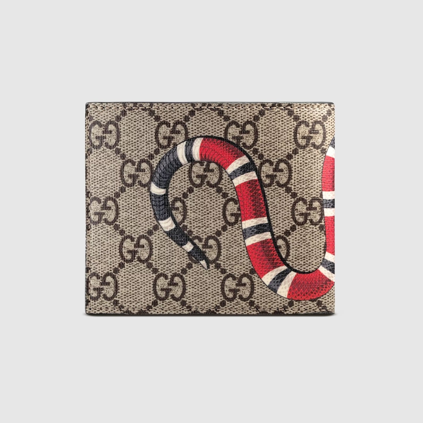 ví ngắn GUCCI KINGSNAKE PRINT GG SUPREME WALLET BEIGE 451268 K551N 8666 hàng hiệu Authentic Hà Nội, Việt Nam.