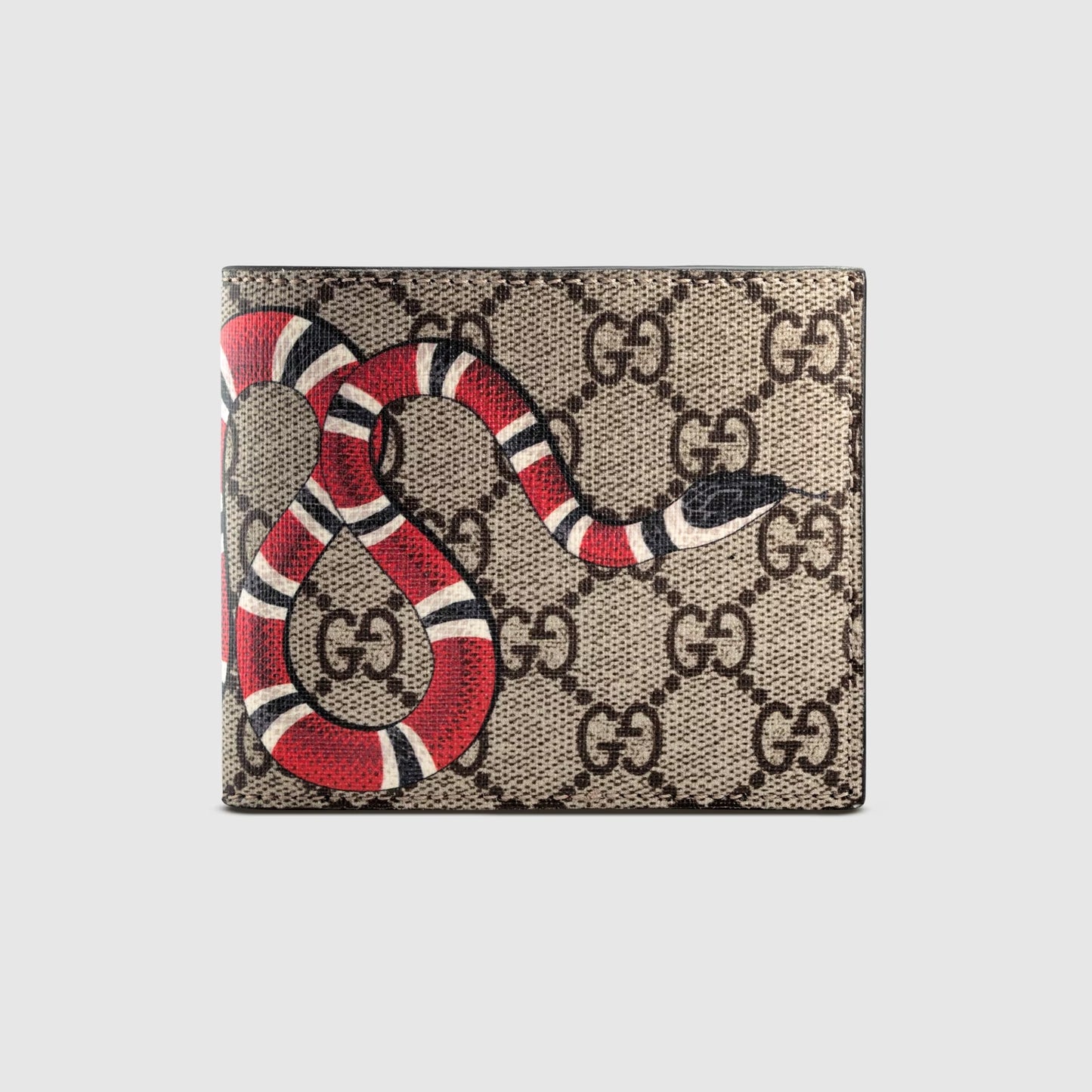 GUCCI KINGSNAKE PRINT GG SUPREME WALLET BEIGE 451268 K551N 8666