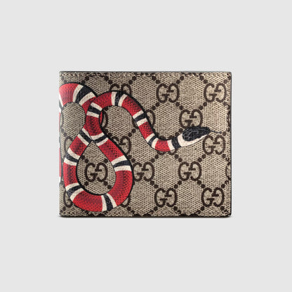 GUCCI KINGSNAKE PRINT GG SUPREME WALLET BEIGE 451268 K551N 8666