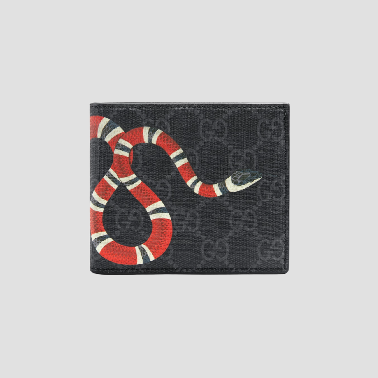 GUCCI KINGSNAKE PRINT GG SUPREME WALLET BLACK 51268 K551N 1058