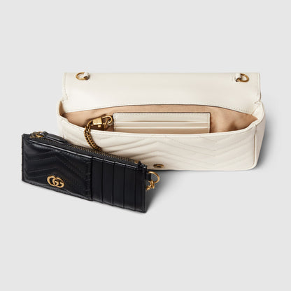 bên trong túi GUCCI MARMONT WHITE MINI BAG WITH CARD CASE 751526 AACCE 9053