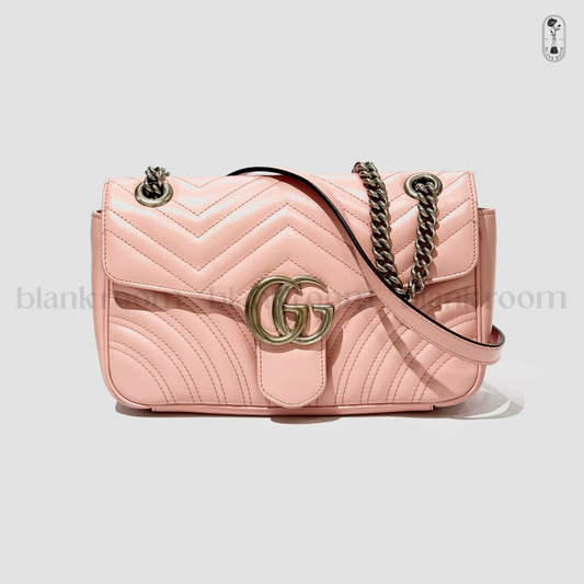 GUCCI MEDIUM MARMONT MATELASSÉ PINK SHOULDER BAG 443497 DTDIY 5815