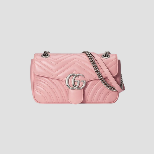 GUCCI MEDIUM MARMONT MATELASSÉ PINK SHOULDER BAG 443497 DTDIY 5815